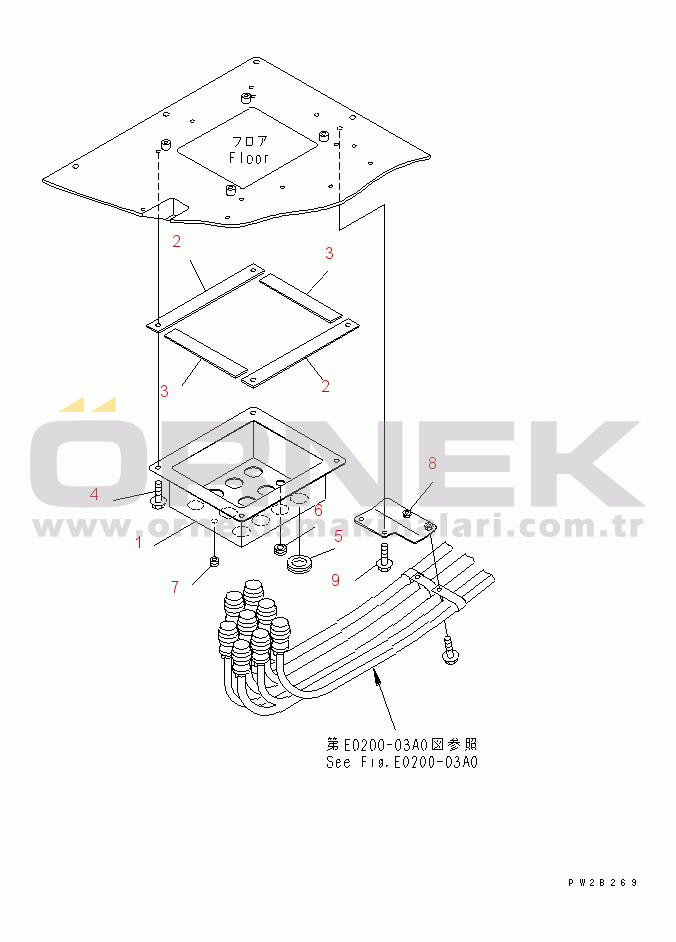 Komatsu HM400-1 S/N 1001-UP FRONT FRAME ELECTRICAL (CAB FLOOR COVER)(#1001-1067)