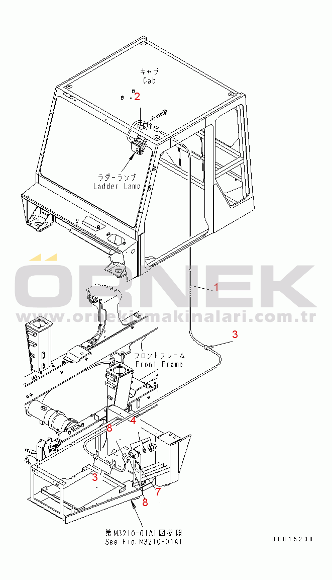 Komatsu HM400-1 S/N 1001-UP LADDER LAMP HARNESS