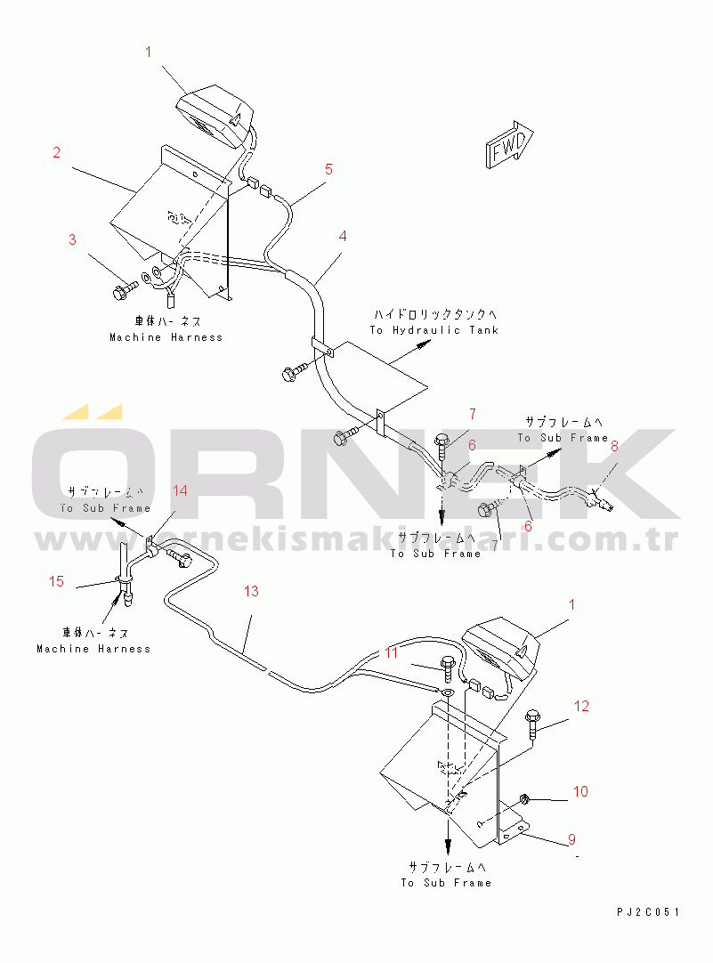 Komatsu HM400-1 S/N 1001-UP SIDE LAMP(#1001-1019)