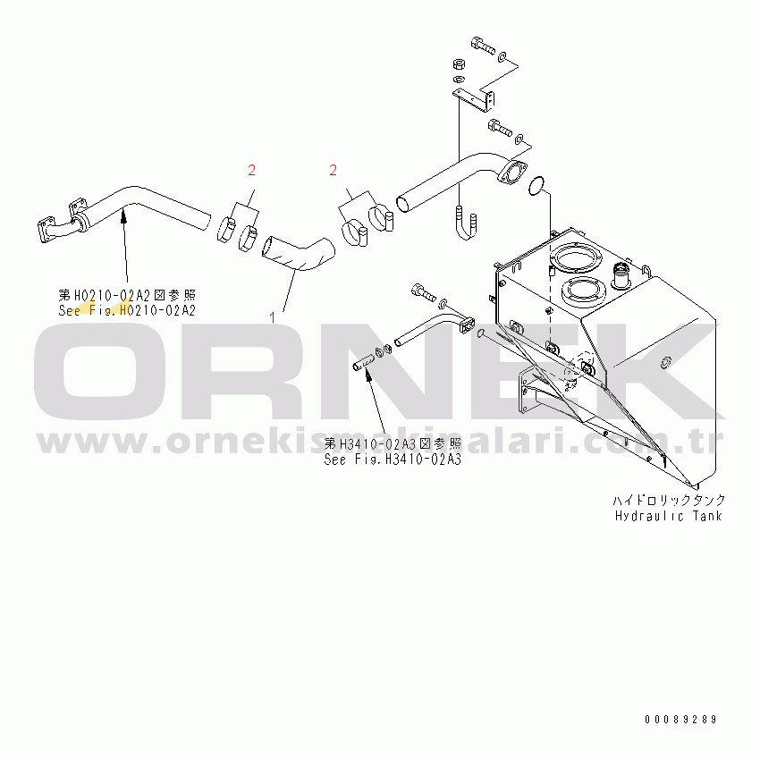 Komatsu HM400-1 S/N 1001-UP HYDRAULIC PIPING (TANK TO PUMP) (-40ЯC SPEC.)(#1932-)