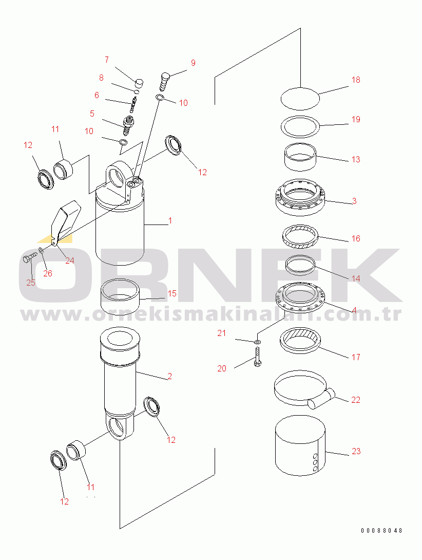 Komatsu HM400-1 S/N 1001-UP REAR SUSPENSION CYLINDER¤ INNER PARTS (FOR PAYLOAD METER)(#1110-1243)