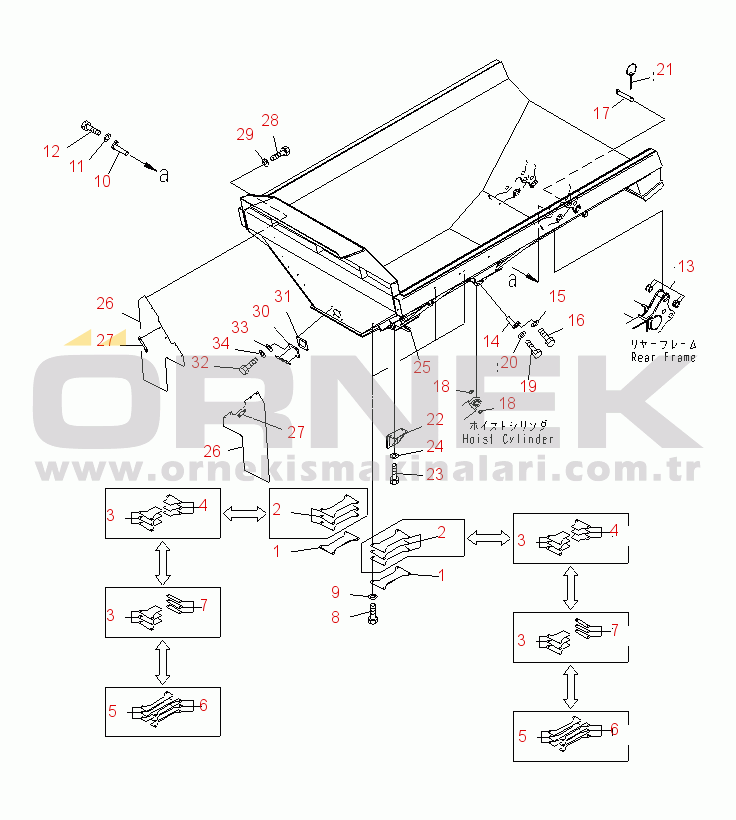 Komatsu HM400-2 S/N 2001-2632 (ecot3, For EU) BODY ACCESSORY AND PARTS (ACCESSORY) (BODY HEATLESS) (FOR QUARRY)(#2001-2611)