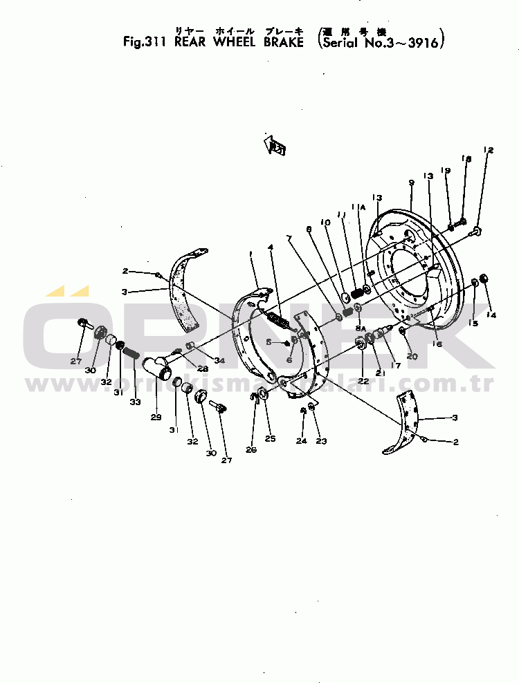 Komatsu JH60-1 S/N 3-3916 REAR WHEEL BRAKE