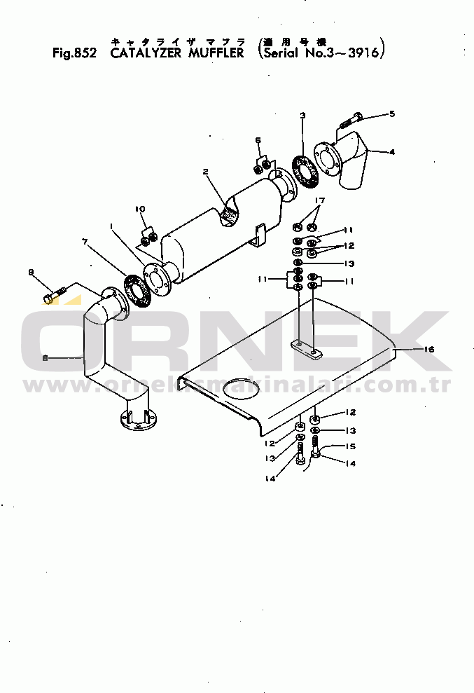 Komatsu JH60-1 S/N 3-3916 CATALYZER MUFFLER