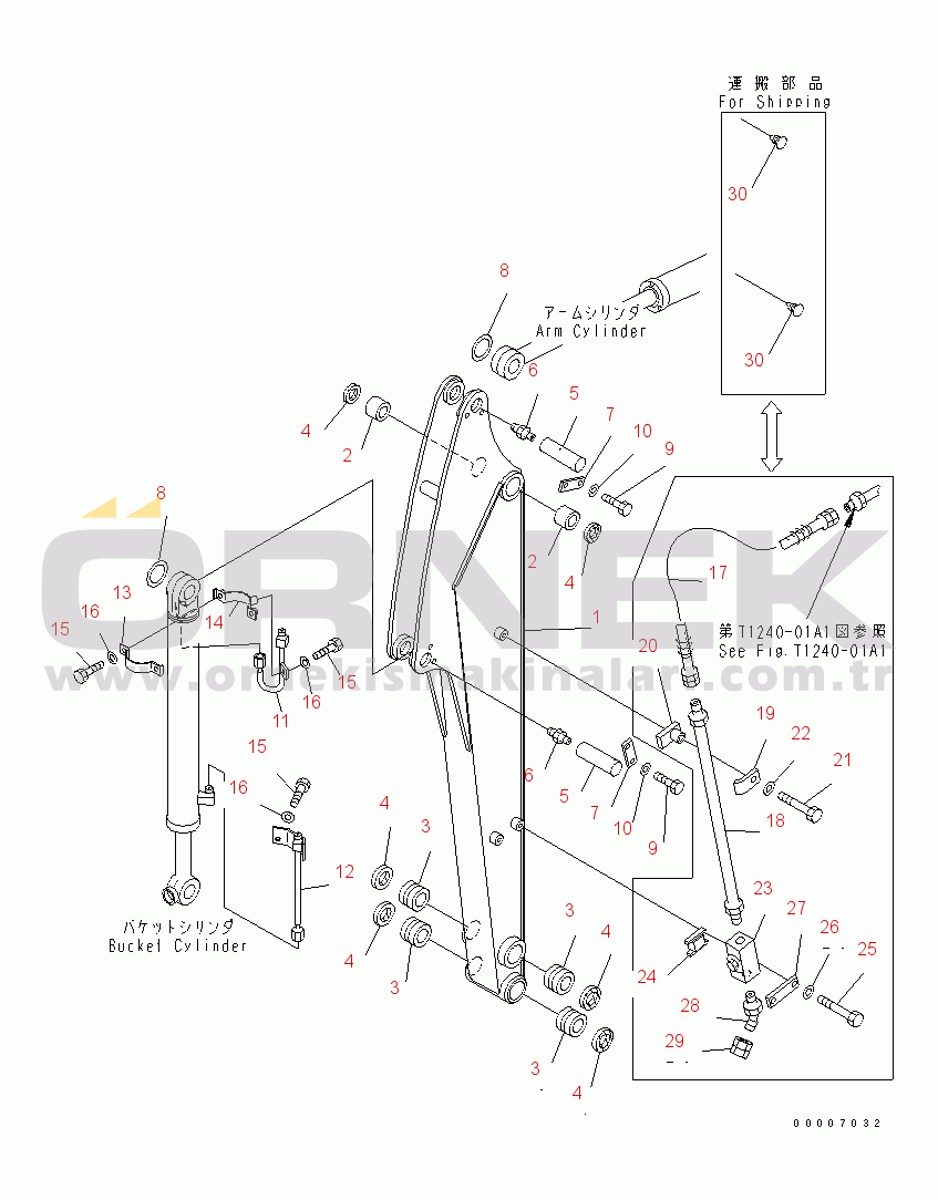 Komatsu MX15 S/N 4001-UP LONG ARM (FOR COMPONENT)