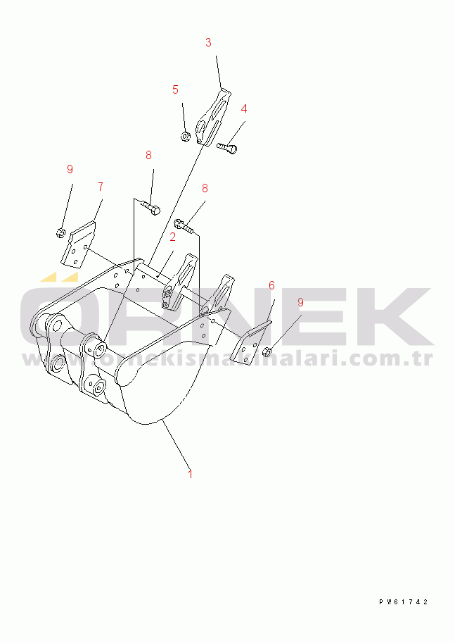 Komatsu MX15 S/N 4001-UP BUCKET¤ 0.028M3 (MINI 0.04M3) 400MM WIDE