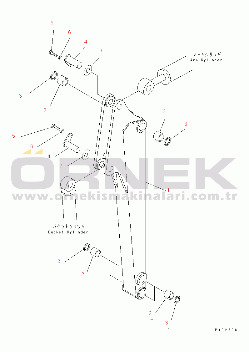 Komatsu PC03-2 S/N 15001-UP (Avrupa İçin) LONG ARM (ARM AND PIN)