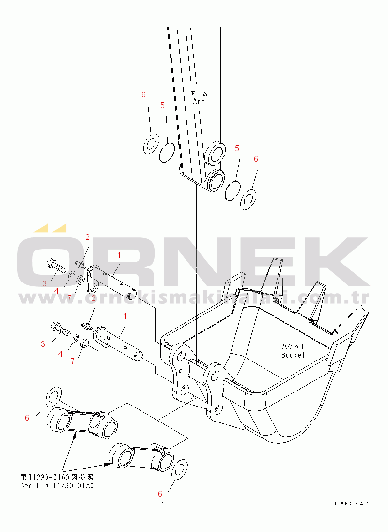 Komatsu PC09-1-B S/N 10001-UP BUCKET PIN