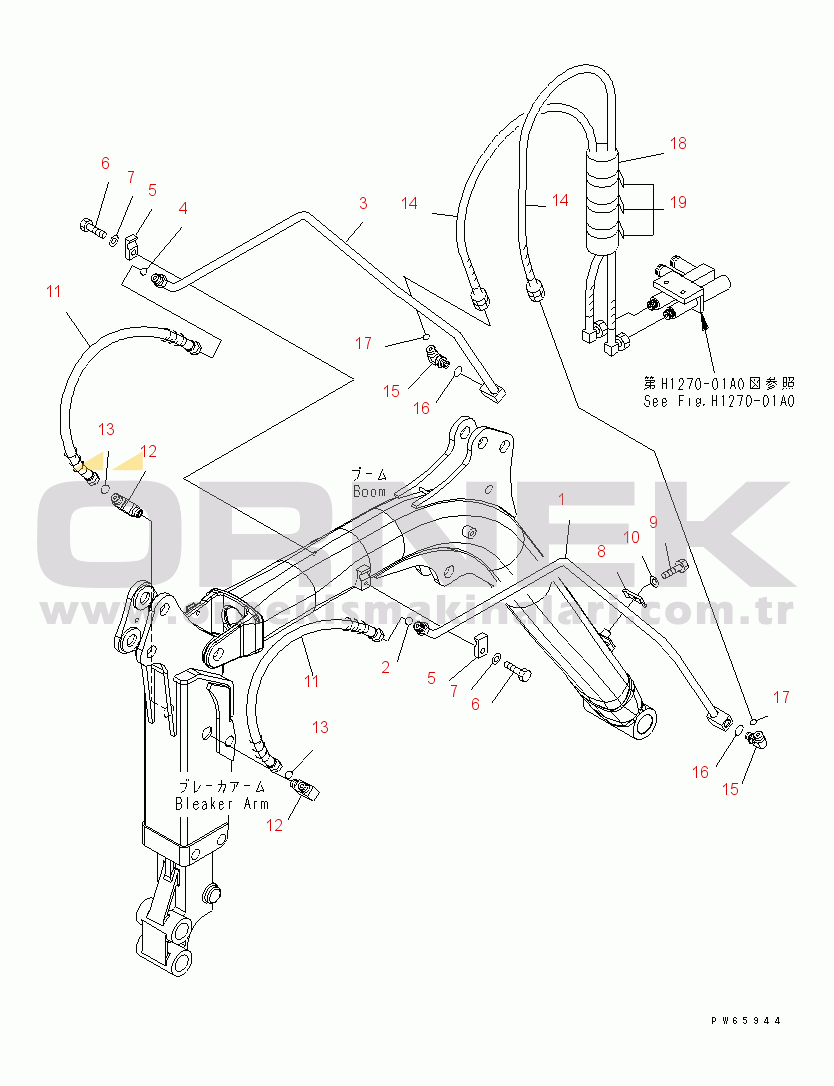 Komatsu PC09-1-B S/N 10001-UP BREAKER ARM LINE (BREAKER ARM SPEC.)