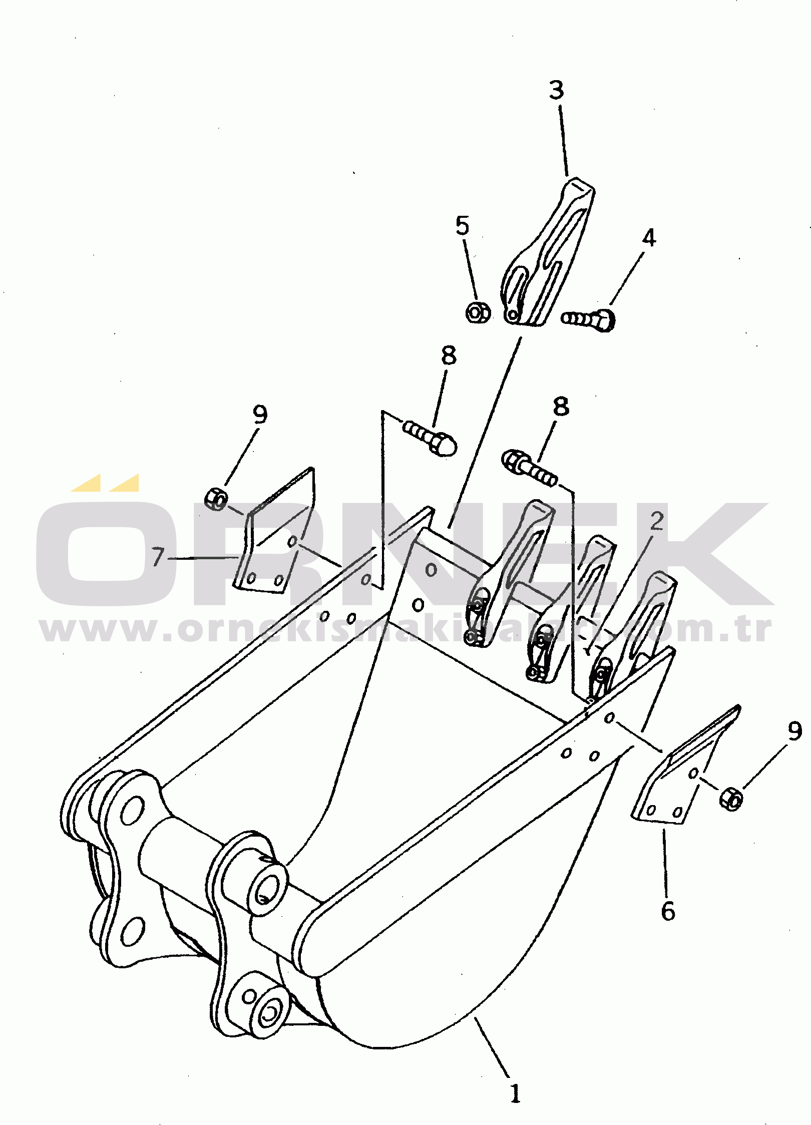 Komatsu PC10-7 S/N 25001-UP BUCKET¤ 0.07M3 (MINI 0.11M3) 500MM(#25001-27776)