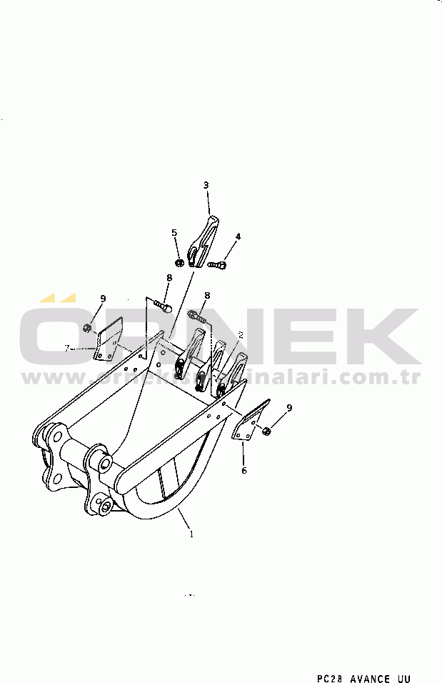 Komatsu PC10-7 S/N 25001-UP REINFORCED BUCKET¤ 0.07M3 (MINI 0.11M3) 500MM(#25001-27776)