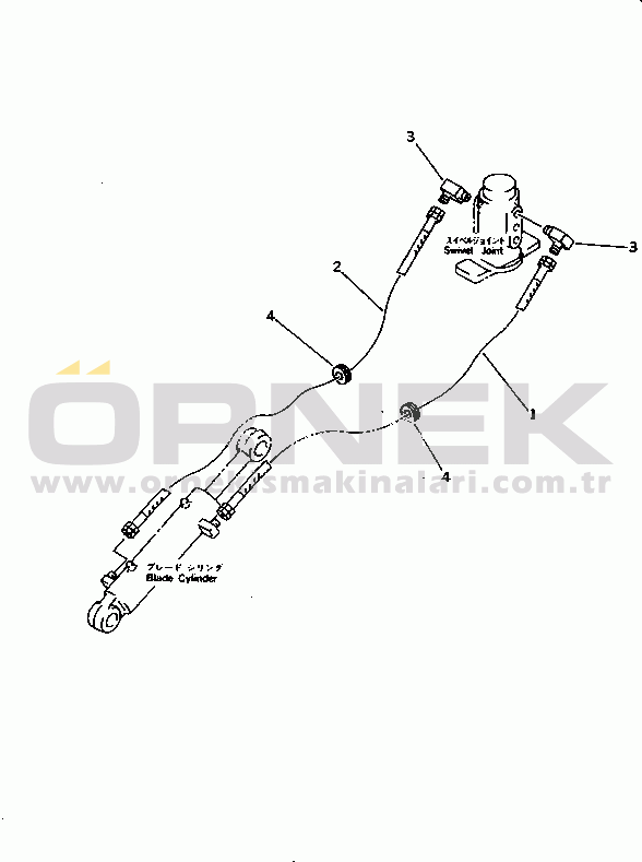 Komatsu PC10-7 S/N 25001-UP HYDRAULIC PIPING (BLADE CYLINDER LINE) (LOWER)