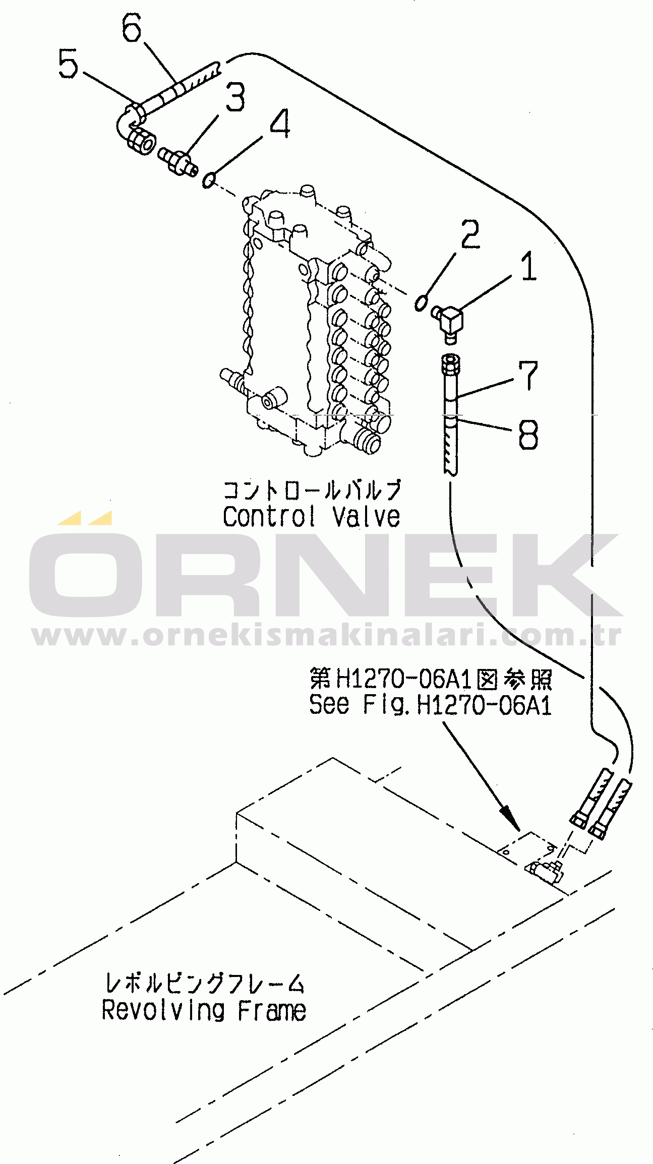 Komatsu PC100-6 S/N 40001-UP ATTACHMENT LINE (MAIN VALVE PILOT PIPING) (WITH BLADE)(#40001-44999)