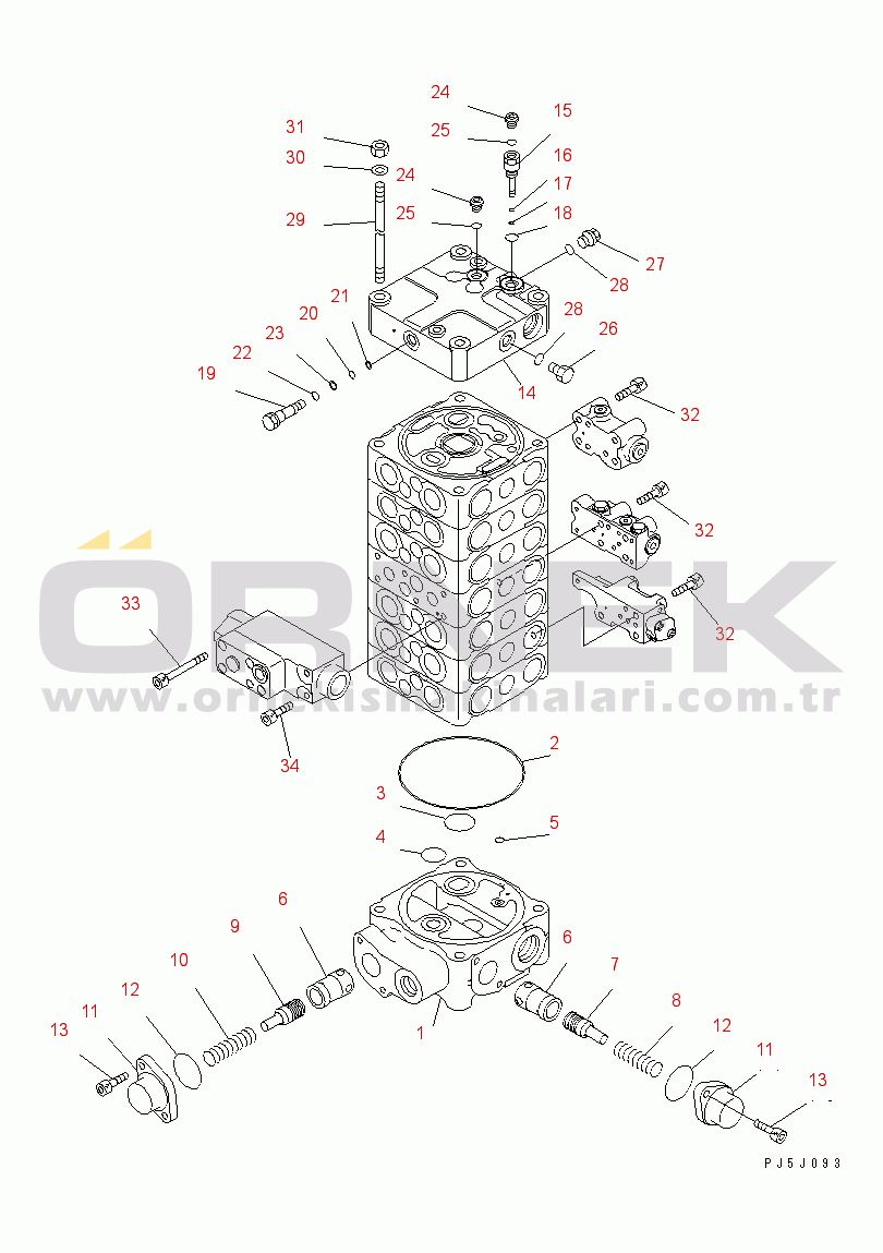 Komatsu PC100-6 S/N 40001-UP MAIN VALVE (7-VALVE) (5/13)(#45000-)