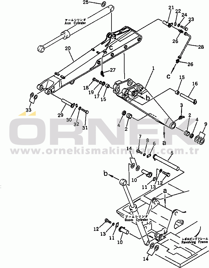 Komatsu PC100-3 S/N 18001-UP (TBG. Stan. (Almanya)) 2-PIECE BOOM