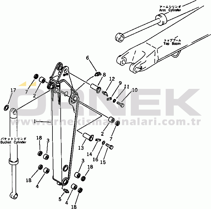 Komatsu PC100-3 S/N 18001-UP (TBG. Stan. (Almanya)) ARM (FOR 2-PIECE BOOM)