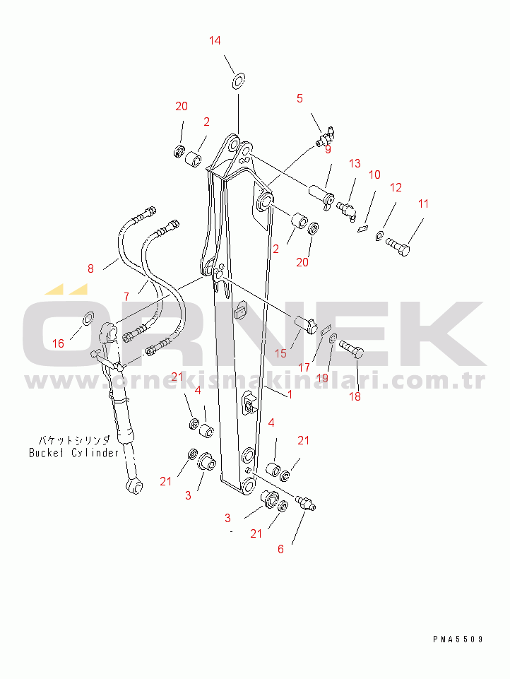 Komatsu PC100-6Z S/N 40001-UP ARM (ARM AND PIN) (1-ACTUATER ATTACHMENT)