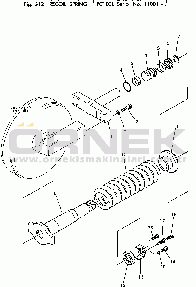 Komatsu PC100L-2 S/N 11001-UP RECOIL SPRING