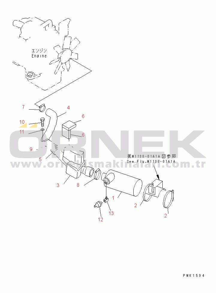 Komatsu PC100L-6 S/N 15001-UP AIR CLEANER (DOUBLE ELEMENT)(#15200-)