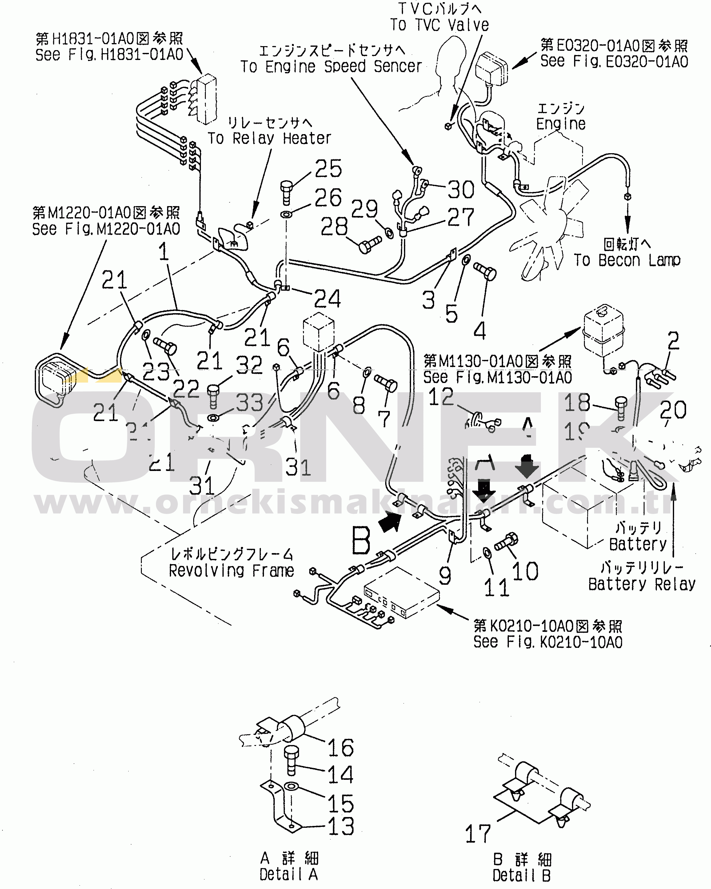 Komatsu PC100L-6 S/N 15001-UP WIRING (MAIN HARNESS)(#15041-15117)