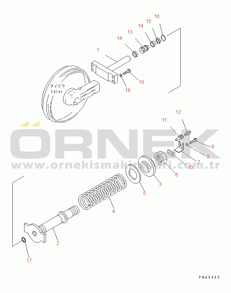 Komatsu PC100N-6 S/N 1004-UP IDLER CUSHION