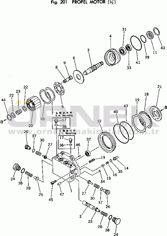 Komatsu PC100U-2 S/N 10001-UP PROPEL MOTOR (1/2)