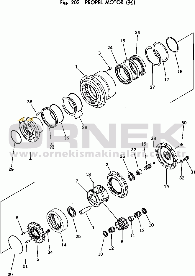 Komatsu PC100U-2 S/N 10001-UP PROPEL MOTOR (2/2)