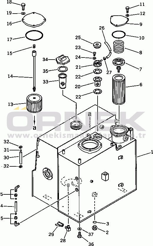 Komatsu PC100U-3 S/N 12001-UP HYDRAULIC OIL TANK(#12001-12019)