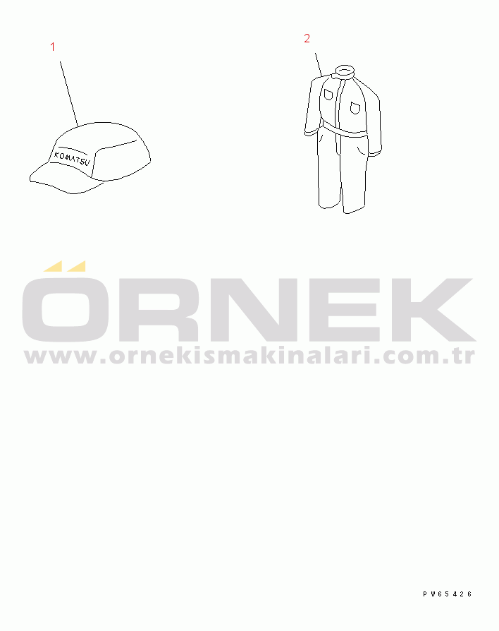 Komatsu PC10MR-1-A S/N 30001-UP CAP AND OVERALLS