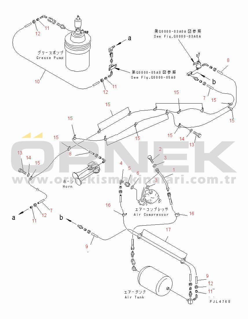 Komatsu PC1100SE-6 S/N 10001-UP AIR SYSTEM (AIR PIPING)(#10157-)