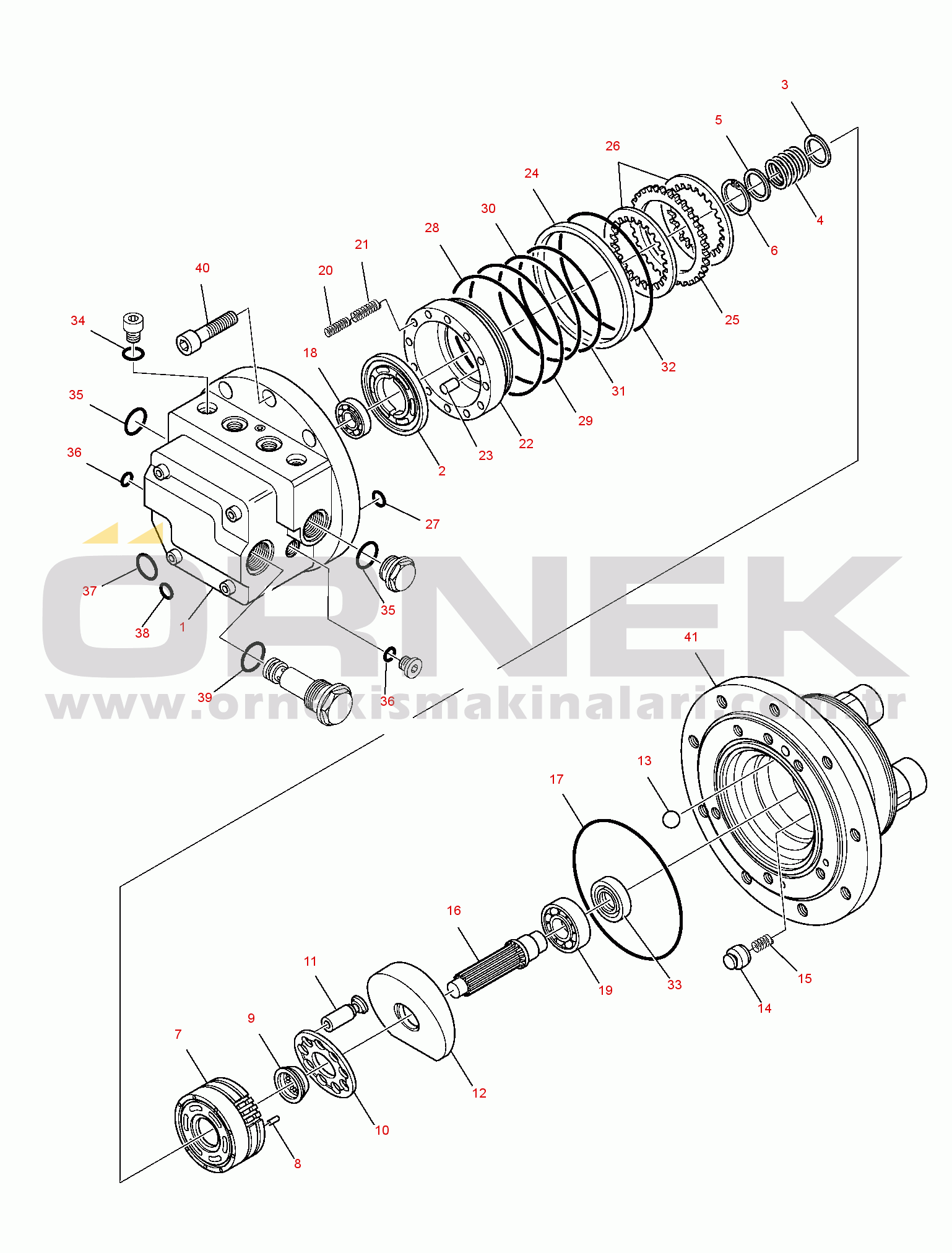 Komatsu PC110R-1 S/N 2265000001-UP TRAVEL MOTOR (1/2)