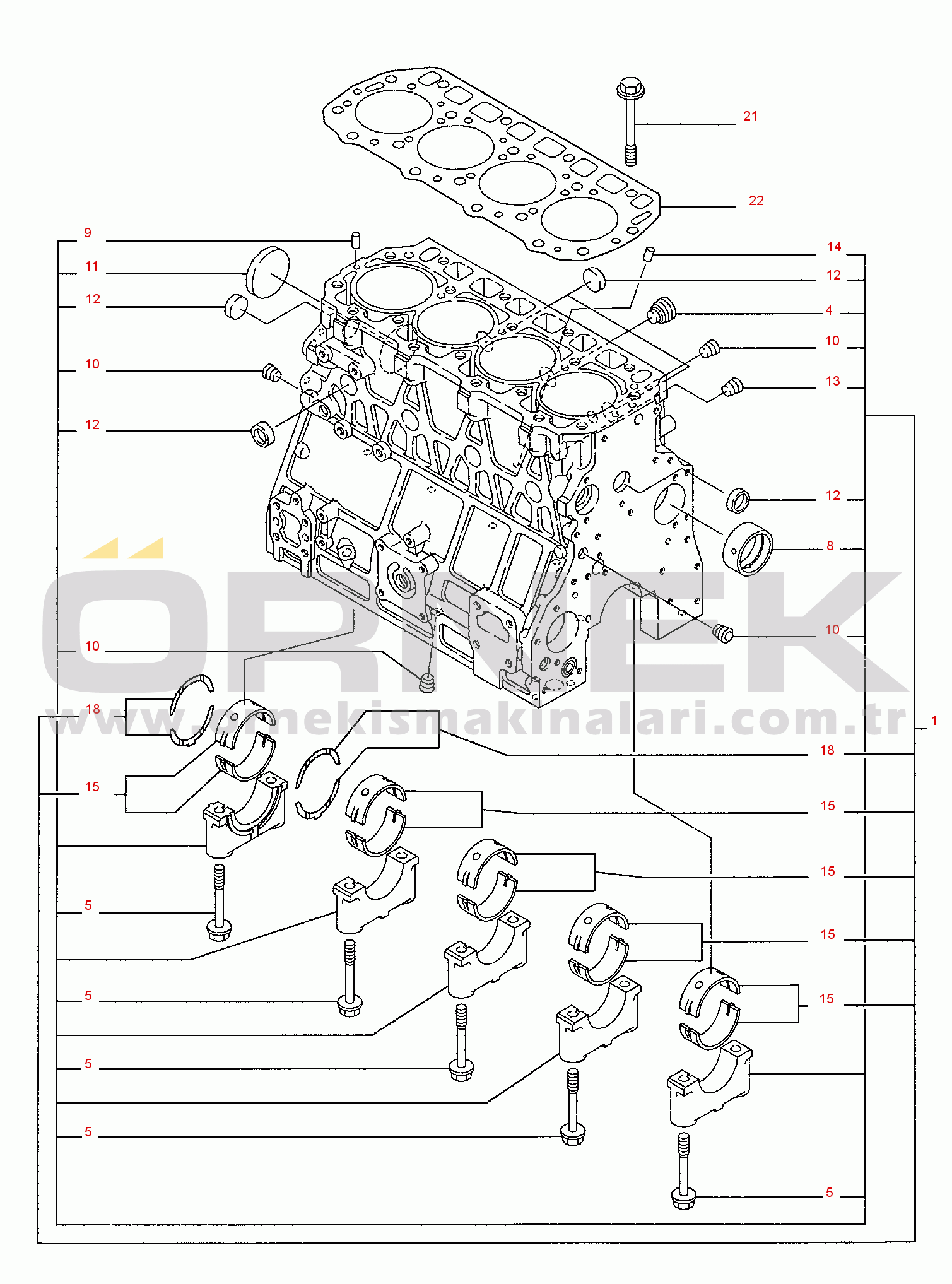 Komatsu PC110R-1 S/N 2265000306-UP CYLINDER BLOCK
