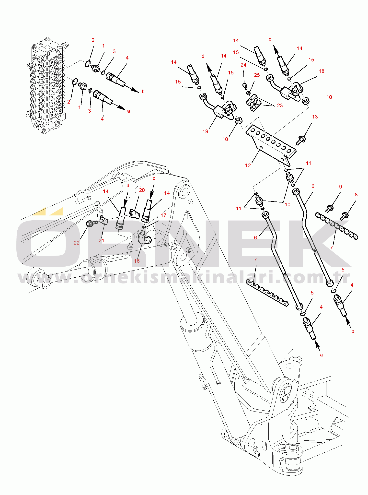 Komatsu PC110R-1 S/N 2265000306-UP HYDRAULIC PIPING (2nd BOOM CYLINDER LINE)