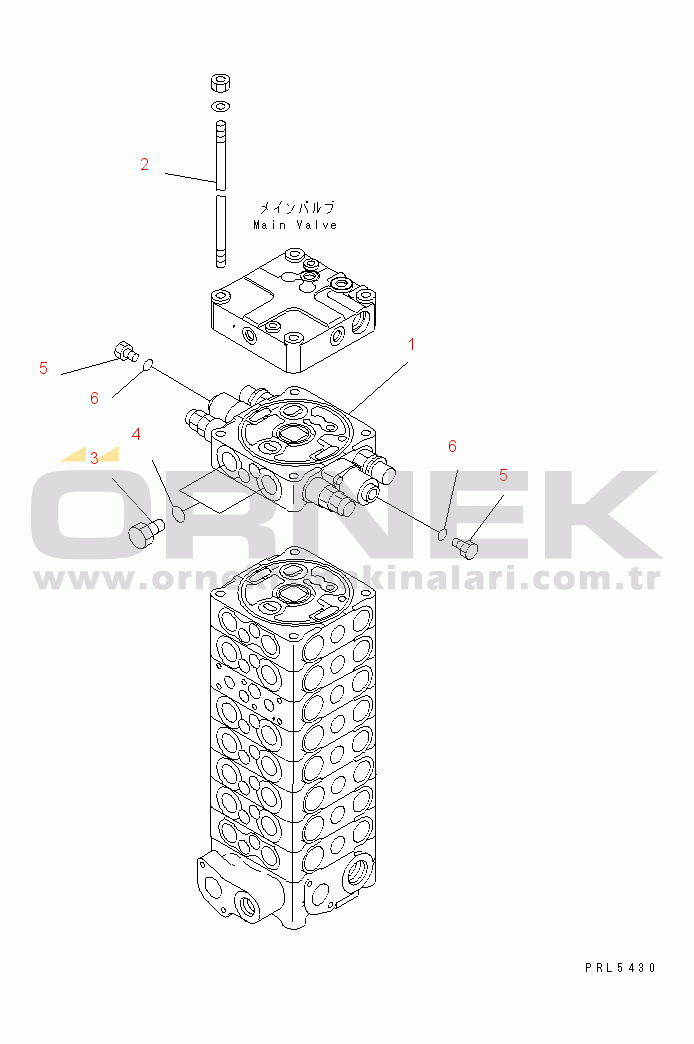 Komatsu PC120-6Z S/N 45001-UP MAIN VALVE (1 ACTUATOR) (KIT)(#64460-)