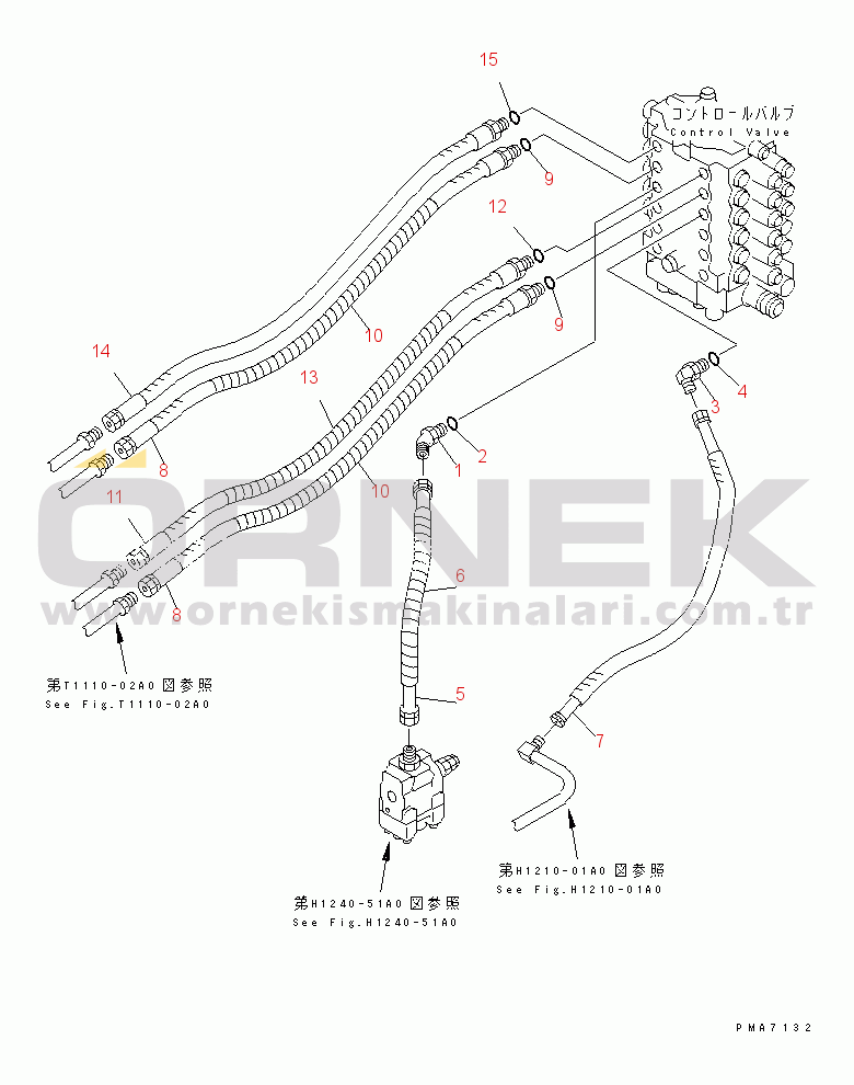 Komatsu PC120-6Z S/N 45001-UP VALVE PIPING (BOOM¤ ARM AND BUCKET)(#49821-50200)