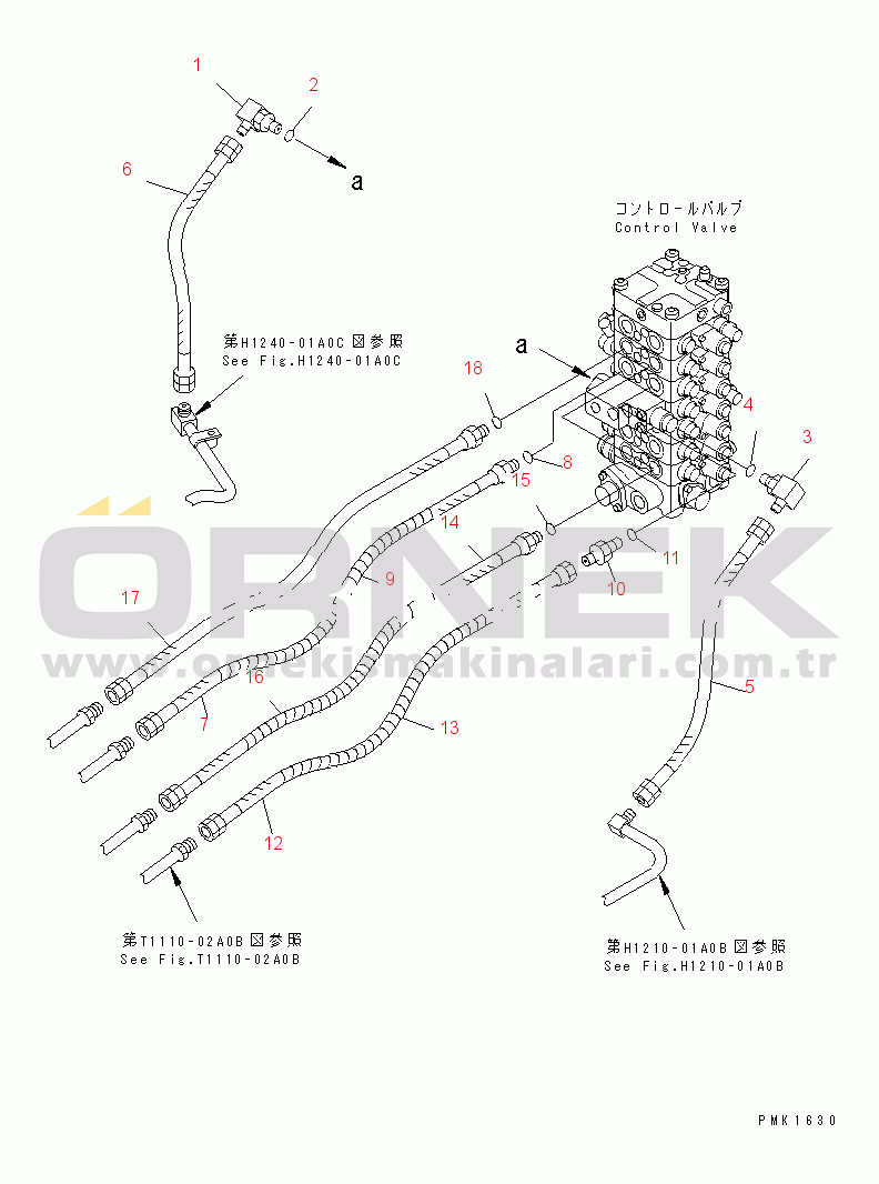 Komatsu PC120-6Z S/N 45001-UP VALVE PIPING (BOOM¤ ARM AND BUCKET)(#57000-)