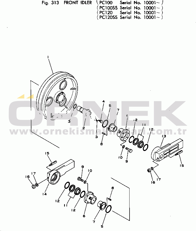 Komatsu PC120-1 S/N 10001-UP FRONT IDLER