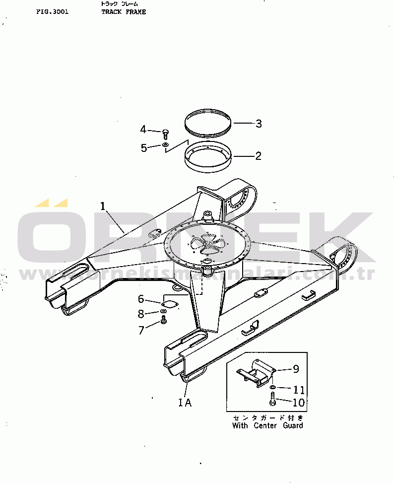 Komatsu PC120-3 S/N 18001-UP (For U.S.A.) TRACK FRAME
