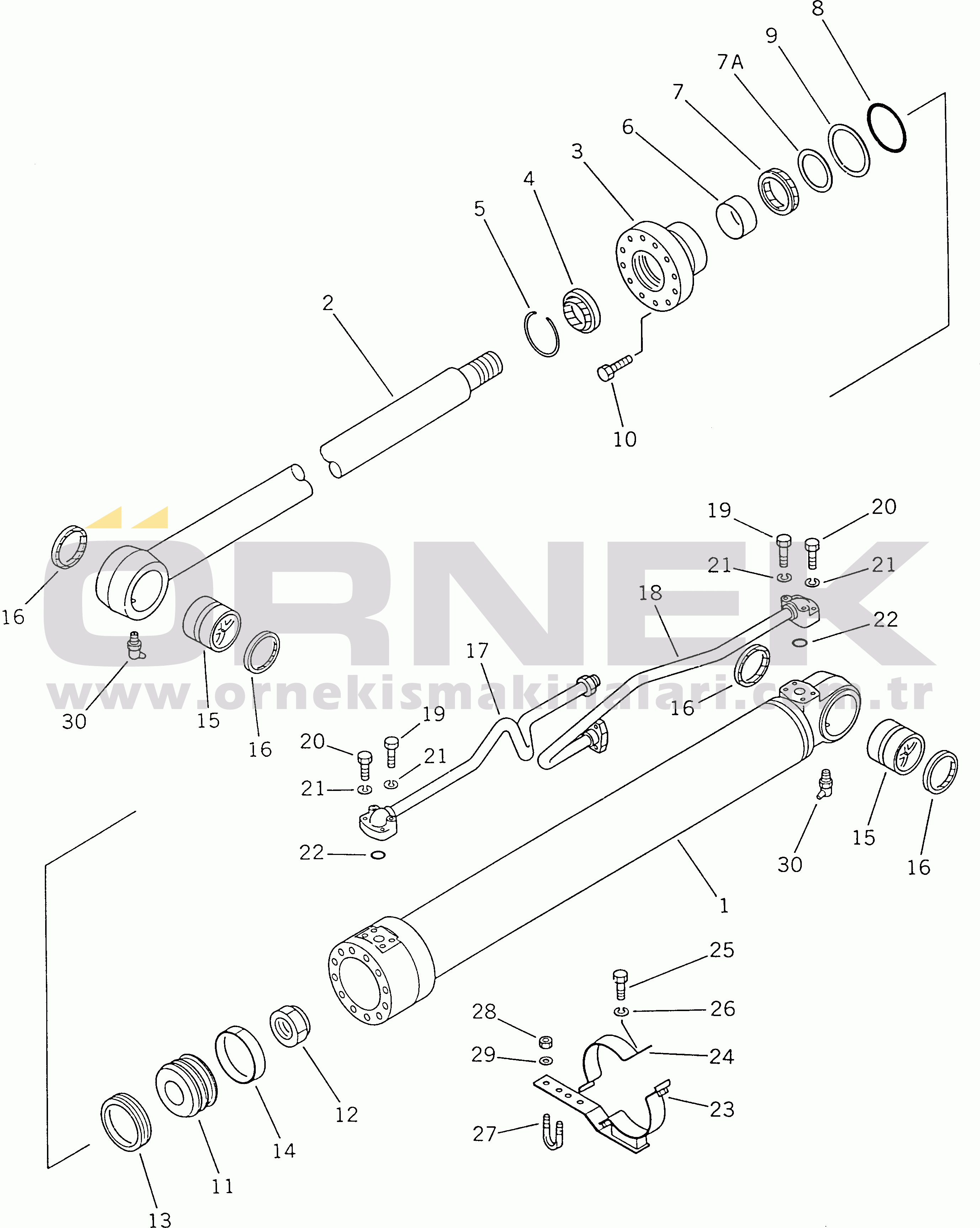 Komatsu PC120-3 S/N 18001-UP (A.B.D İçin) BOOM CYLINDER
