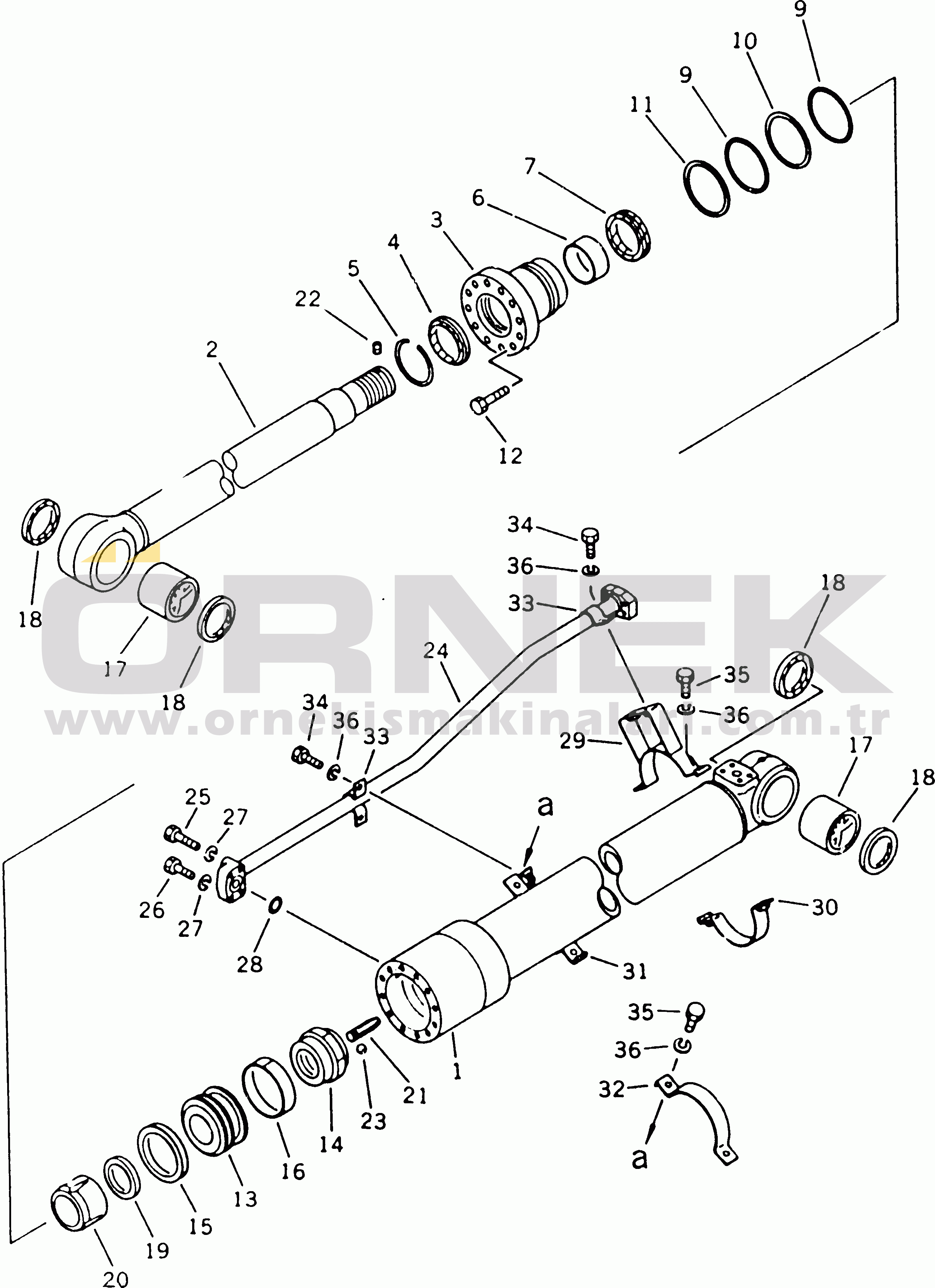 Komatsu PC120-3 S/N 18001-UP (A.B.D İçin) ARM CYLINDER(#18001-20335)