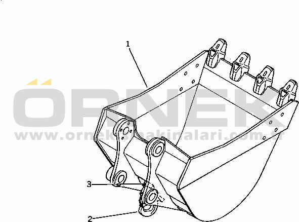 Komatsu PC120-3 S/N 18001-UP (A.B.D İçin) BUCKET¤ 0.45M3¤ WIDTH 850MM¤ WITH HOOK (EXCEPT JAPAN)