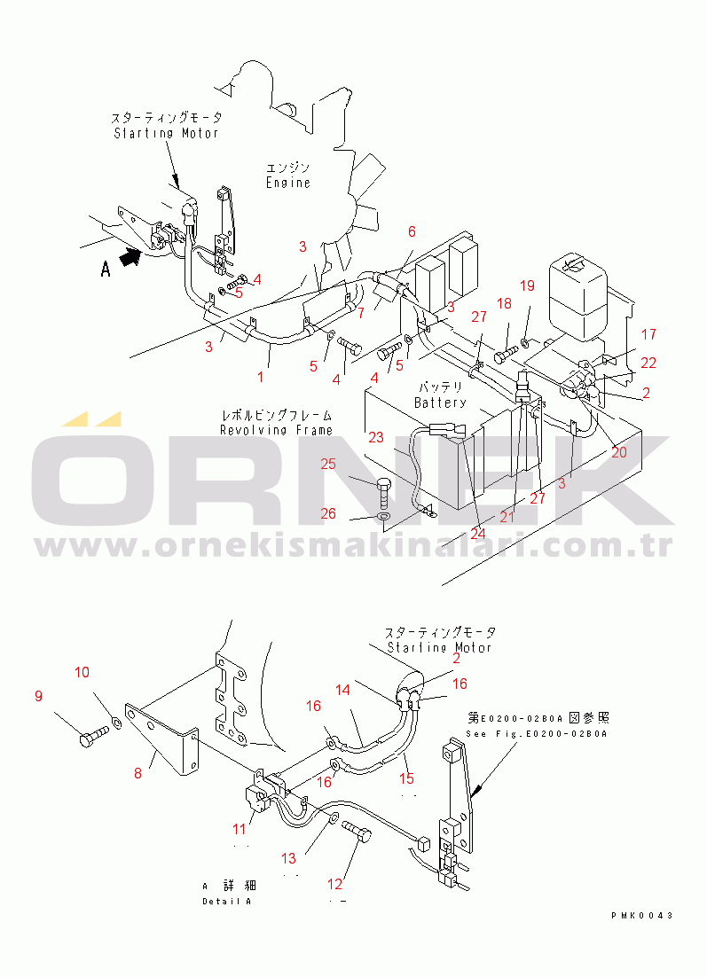 Komatsu PC120-6Z S/N 45001-UP WIRING (STARTING HARNESS)(#53011-56999)