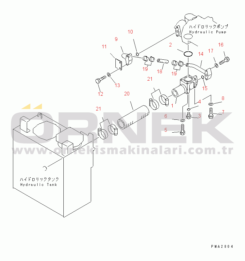 Komatsu PC120-6Z S/N 45001-UP PUMP SUCTION(#45001-53010)