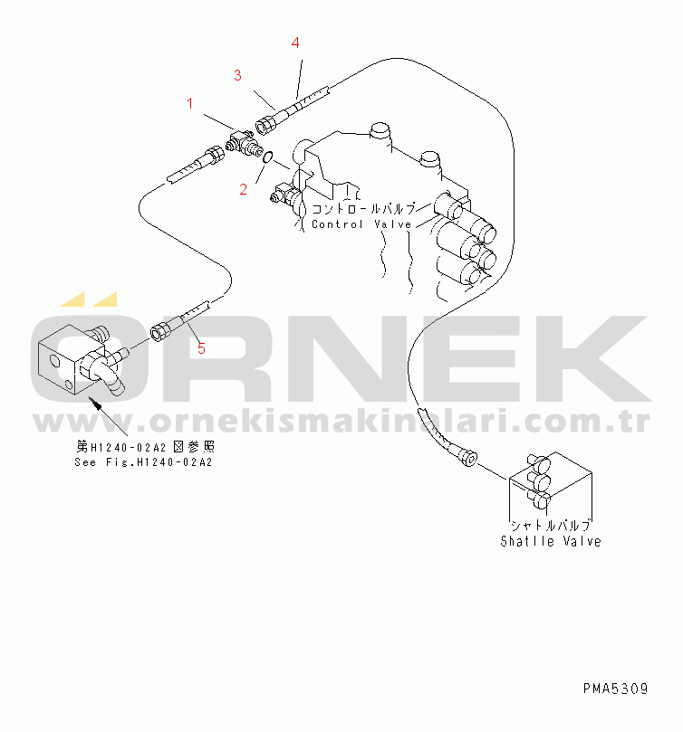 Komatsu PC120-6Z S/N 45001-UP VALVE PIPING (ARM LOCK VALVE)(#45001-56999)