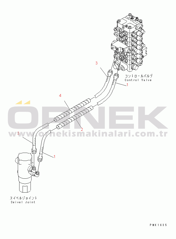 Komatsu PC120-6Z S/N 45001-UP TRAVEL PIPING UPPER(#57000-)