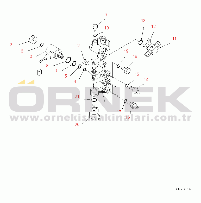 Komatsu PC120-6Z S/N 45001-UP SOLENOID VALVE LINE (SOLENOID VALVE) (2-SPEED TRAVEL)(#53011-56999)