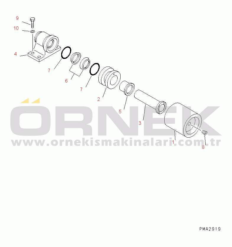 Komatsu PC120LC-6 S/N 45001-UP (Overseas Version) CARRIER ROLLER(#66115-)