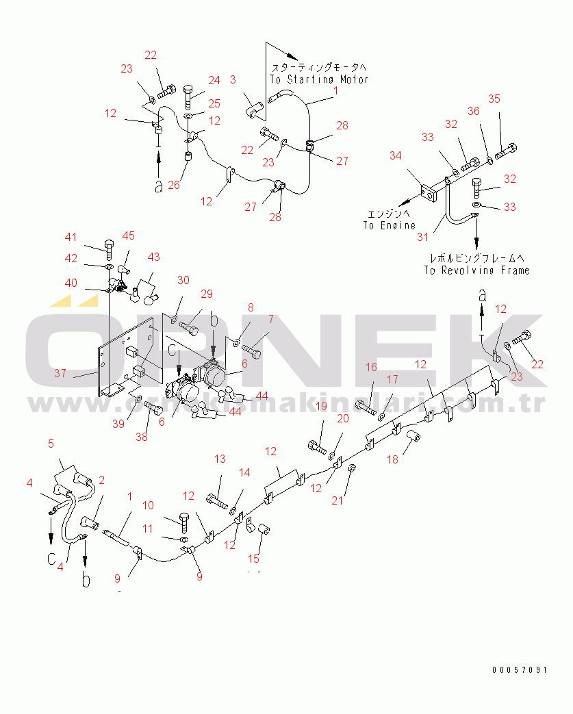 Komatsu PC1250-8 S/N 30001-30157 (ecot3) WIRING (STARTING HARNESS)(#30022-)