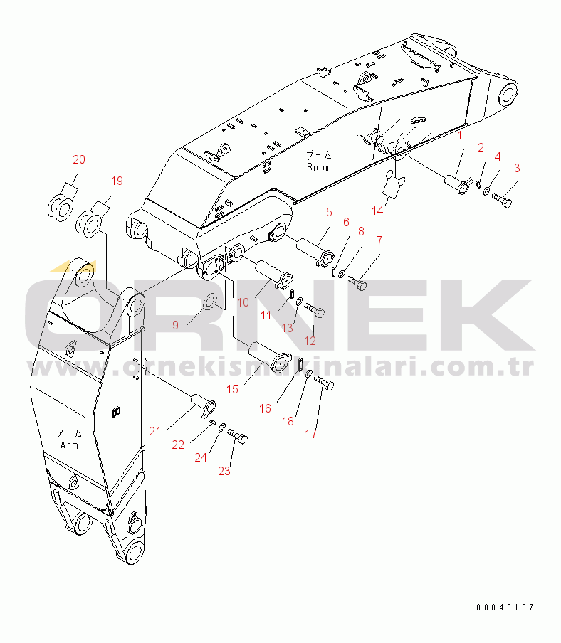 Komatsu PC1250-8 S/N 30001-30157 (ecot3) WORK EQUIPMENT (PIN) (FOR LOADER)(#30001-)