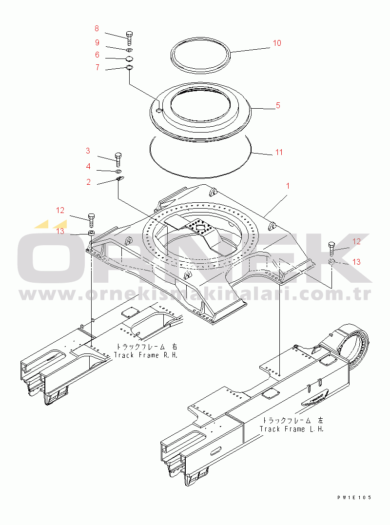Komatsu PC1250SP-8 S/N 30001-30157 (ecot3, For SP) CENTER FRAME(#30001-)